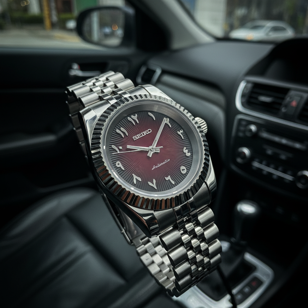 Seiko Mod red dial arabic